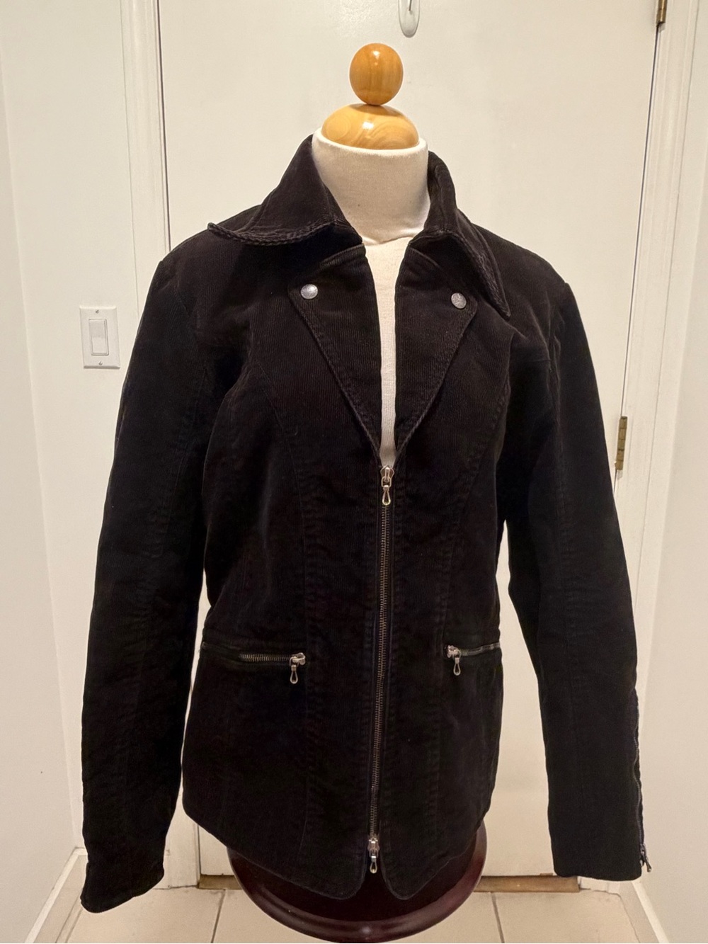 Shellac Brown Corduroy Rider Zip-Up Jacket